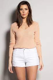 Glitter V Neck Jumper For Woman Andrea S20303w Deeluxe Shop