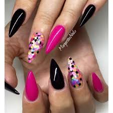 Black And Hot Pink Ombre Nails Pink And Black By Margaritasnailz From Nail Art Gallery Confetti Nails Pink Nails Gel Nails