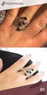 Black And Silver Ring Paparazzi Black And Silver Ring Black Rings Silver Rings Rhinestone Ring