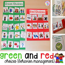 Green And Red Choice Board Pocket Of Preschool