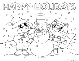 Coloring pages » holiday coloring pages. Happy Holidays Coloring Pages For Kids Drawing With Crayons