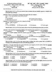 Đề thi tiếng anh thpt 2021. Ä'á» Thi Thá»­ Thpt Quá»'c Gia 2019 Mon Tiáº¿ng Anh Cá»§a TrÆ°á»ng LÆ°Æ¡ng Tháº¿ Vinh Tin Tá»©c Má»i Nháº¥t 24h Ä'á»c Bao Lao Ä'á»ng Online Laodong Vn