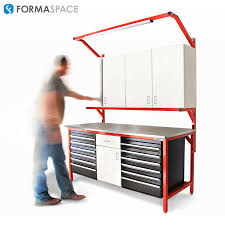 It can be built from scratch or you can repurpose an old cabinet. Industrial Steel Workbench With Storage Formaspace