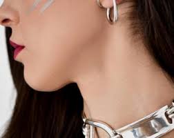 Oval Silver Wireframe Cuff Earring• Wrap Perforated Cuff• Modern Free Form  Fake Cuff Earring• Shiny Ear Cuff by Anangelshug• Birthday Gift