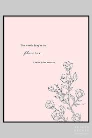 Ralph Waldo Emerson Quote Botanical Line Drawing Print Etsy Botanical Line Drawing Quote Prints Nature Quotes