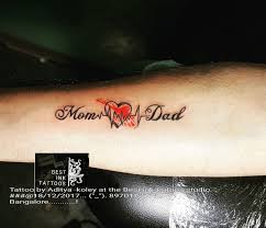 Mom Dad Tattoo Artist Aditya Koley Bangalore Dad Tattoos Mom Tattoos Mom Dad Tattoos
