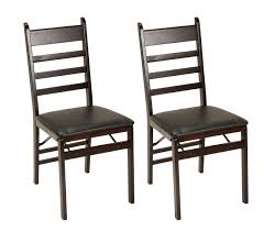 Cosco Espresso Wood Folding Chair With Vinyl Seat Amp Ladder Back 2 Pack Ercol Dining Chairs Wooden Folding Chairs Wood Folding Chair