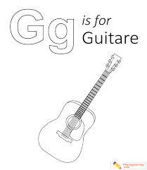 Strange guitar player coloring page 5888. G Is For Guitare Coloring Page Free G Is For Guitare Coloring Page