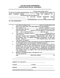 Rental rate and extra hour are quoted in ringgit malaysia. 26 Printable Parking Lease Template Forms Fillable Samples In Pdf Word To Download Pdffiller