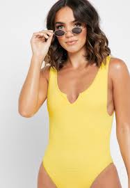 Top picks related reviews newsletter. Buy Topshop Yellow Notch Neck High Leg Swimsuit For Women In Mena Worldwide 03n31qfge