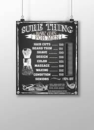 Chalkboard Menu Sign Style Business Menu Price Sign Mens Etsy In 2021 Salon Signs Custom Business Signs Barber Shop Decor