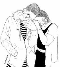 These pictures can be downloaded and shared via any digital platforms like messenger, mail or social media sites etc. Outline Couple And Draw Image Tumblr Outline Outline Drawings Girl Drawing Sketches