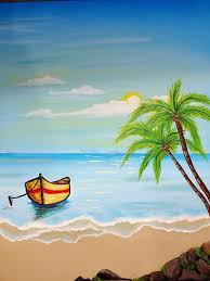 Pintura acrílica fácil, pinturas pequeñas, dibujos en lienzo, . Mira Este Articulo En Mi Tienda De Etsy Https Www Etsy Com Es Listing 686201492 Little Piece Of Paradis Pinturas Hermosas Arte En Lienzo Paisaje Para Pintar