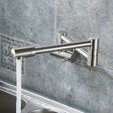 Wall mounted faucets for kitchen usually come in an. Faucet Sale Puriscal Double Joint Wall Mount Stainless Steel Kitchen Sink Faucet At Fontanashowers Com