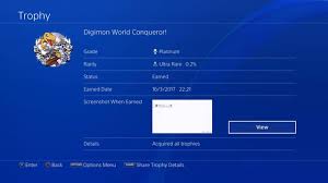 We did not find results for: Digimon World Next Order Platinum 30 That Was A Long Grind Trophies