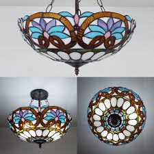 Here he came up with the idea of using a copper foil method of stained glass construction, which is. Traditional Tiffany Ceiling Lamp With Baroque Bead Flower Lily Stained Glass Inverted Ceiling Light For Bedroom Takeluckhome Com