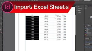 How To Use Adobe Indesign To Import An Excel Spreadsheet Into Indesign Adobe Indesign Help