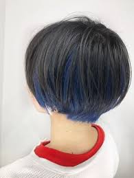stella nobu ネイビーブルー インナーカラー ショートボブ 髪型 ヘアカラー ブルーアッシュ ショートカット