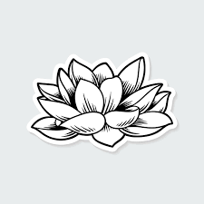Download Premium Vector Of Japanese Lotus Flower Sticker With White Border Japanese Lotus Lotus Flower Lotus Flower Tattoo