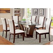 A dining room table is essential for every home. Manhattan I Oval Dining Room Set W White Chairs Furniture Of America Furniturepick