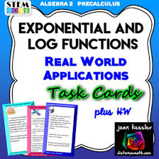 Applications Of Logarithmic And Exponential Equations This Activity Is Designed For Algebra 2 Precalculus Or Colle Math Word Problems Task Cards Exponential