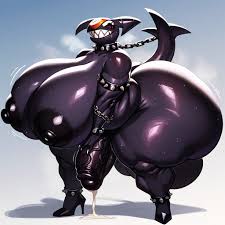 Chain-chomp, Gigantic Cock, Black Skin Furry AI Porn