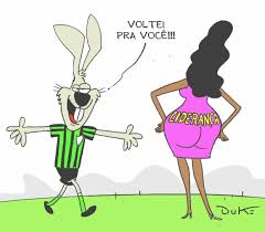 O coelhão, mascote do américa, foi visto no primeiro tempo do jogo simulou estar assando um churrasco ainda durante o primeiro tempo da partida, com uma churrasqueira portátil e uma caixa térmica para as bebidas. Paysandu 0 X 1 America Mg Brasileirao Serie B