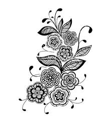Beautiful Black And White Tattoo Drawings Beautiful Black And White Floral Pattern Design El Vector On Vectorstock Flower Pattern Design Floral Pattern Design Pattern Design