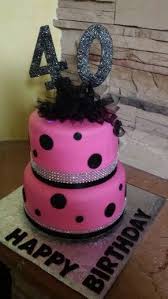 Pink 50th Birthday Cakes For Ladies Hot Pink And Black 40th Birthday Cake By Sweetblessingsbylou 40th Birthday Cakes Pink Birthday Cakes Birthday Cake Shots