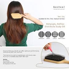 A paddle brush will massage the scalp and help add shine, especially those that are fitted with boar bristles. Buy Hair Brush Bestool Boar Bristle Hair Brushes For Women Men Kids Hairbrush For All Hair Types Detangling Defrizz Distribute Oil Set Of Paddle Brush Parting Comb Scalp Scrubber Online In Turkey