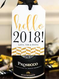 Personalized Holiday Tags Ribbon New Years Eve Party Favor Champagne Bottle Tag Neighbor Coworker Personalized Holiday New Years Eve Party Champagne Gift