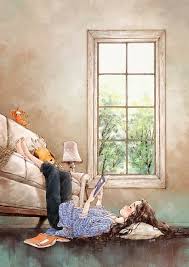 My New Reading Position Illustrazioni Amanti Dei Libri Sognare Arte