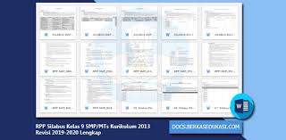 Download contoh silabus dan rpp sma kurikulum 2013 versi kemdikbud revisi 2018. Rpp Silabus Kelas 9 Smp Mts Kurikulum 2013 Revisi 2019 2020 Lengkap Dokumen Berkas Edukasi