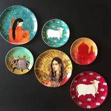Beautiful Collection Of Ceramic Wall Plates Displayed Together Plates On Wall Plate Wall Decor Hand Painted Wall Art