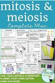 Cell Division Mitosis And Meiosis Bundle Supports Distance Learning Life Science Lessons Mitosis Biology Task Cards