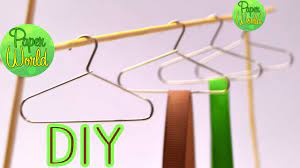 Barbie and hans shop at the used clothes store. How To Make Doll Clothes Hangers From Paper Clips Youtube