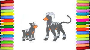 You can choose more coloring. Pokemon Coloring Pages For Kids Houndour And Houndoom Youtube