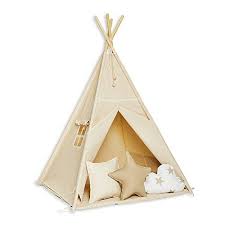 Funwithmum Tipi Zelt Spielzelt Teepee Fur Kinder Indianer Wigwam Kinderzimmer Garten Bodenmatte 3xkissen 100x100x150 Baumwolle Natur In 2020 Tipi Tipi Zelt Spielzelt