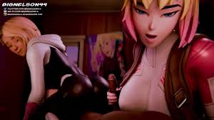 Spider Gwen and Gwenpool threesome pov - Marvel - SFM Compile