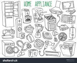 Home Appliances Themed Doodle Set Various Household Equipment And Facilities Major And Small Appliances Co In 2021 Home Appliances Appliances Electronic Appliances