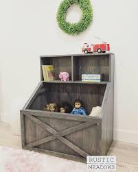 Pdf Plans For Slanted Toy Box Bookshelf By Rustic Meadows Diy Toy Storage Wood Toy Box Rustic Toys