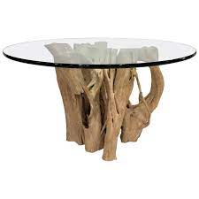 Cypress Tree Trunk Dining Table By Michael Taylor Glass Round Dining Table Dining Table Vintage Dining Room Table