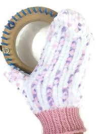 | loom crochet, loom knitting. Epattern Loom Knit Mittens Cindwood Looms
