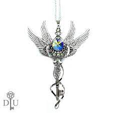 Heaven S Gate Skeleton Key Necklace Goddess Pendant Fantasy Angel Fairy Gothic Jewelry Key To My Heart Memento Mori Winged Pendant Gothic Jewelry Skeleton Key Necklace Key Necklace