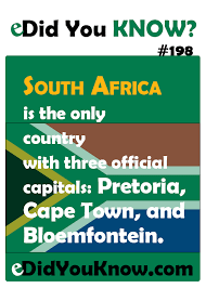 South Africa Is The Only Country With Three Official Capitals Pretoria Cape Town And Bloemfontein South Africa Travel South Africa Africa