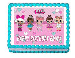 Lol surprise birthday cake with lines. L O L Surprise Lol Surprise Party Edible Cake Image Cake Topper Frosting Sheet Birthday Sheet Cakes Edible Image Cake Edible Cake Decorations