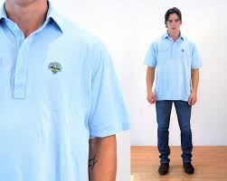 80s Light Blue Polo Shirt L Men S Vintage Golf Country Blue Polo Shirts Vintage Men Mens Vintage Shirts