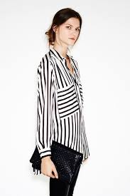 Black And White Striped Shirt Womens Kasia Struss For Zara Fashion Black Striped Blouse Women Lookbook