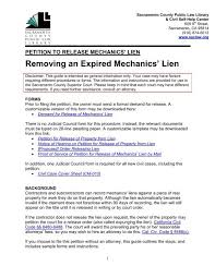 Maybe you would like to learn more about one of these? Removing A Mechanics Lien Sacramento County Public Law Library