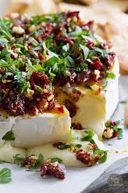Baked Brie Recipe With Sun Dried Tomatoes Taste And Tell Recipe Recipes Brie Recipes Appetizer Recipes